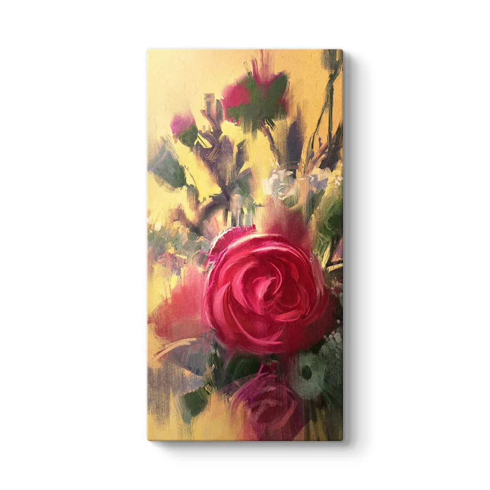 Pembe Gül Buketi Tablosu - Model 7